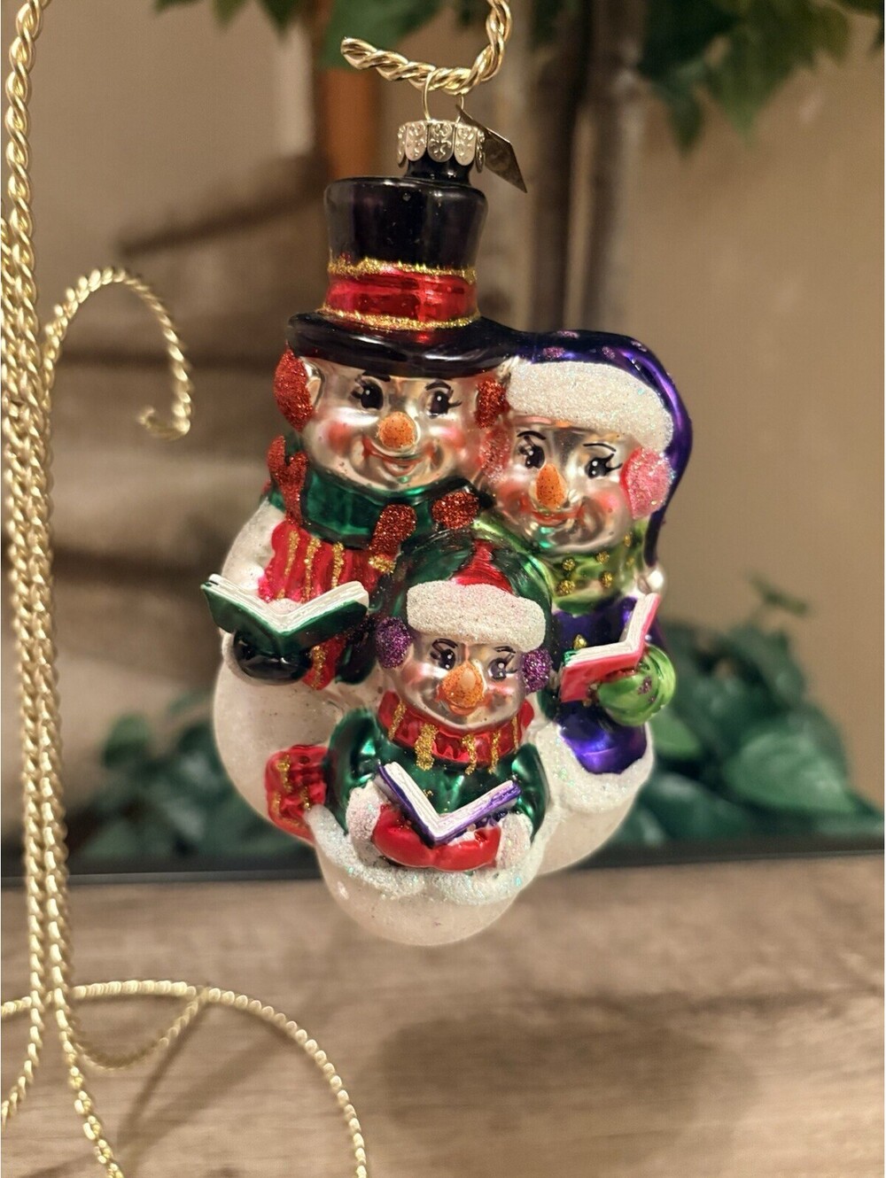 Sparkle Bright By Christopher Radko Christmas Ornament Snowman Caroling Family